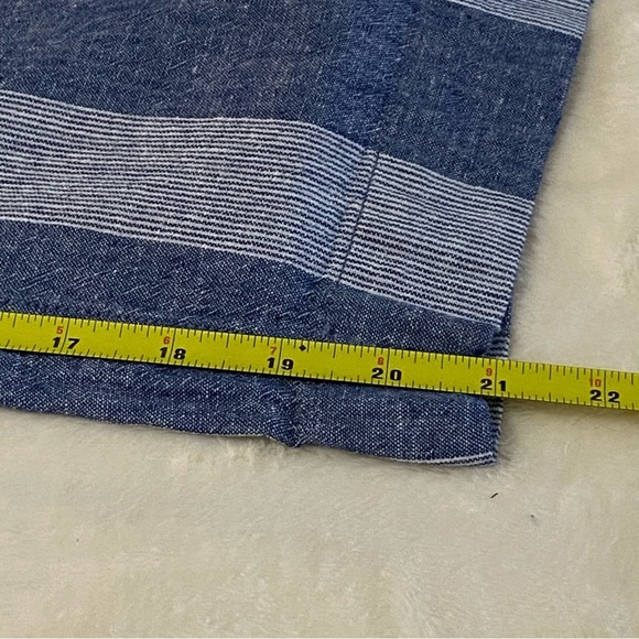 BEACHLUNCHLOUNGE/ Blue & White Striped Linen Blend Wide Leg Capri Pants Size S - Picture 10 of 10
